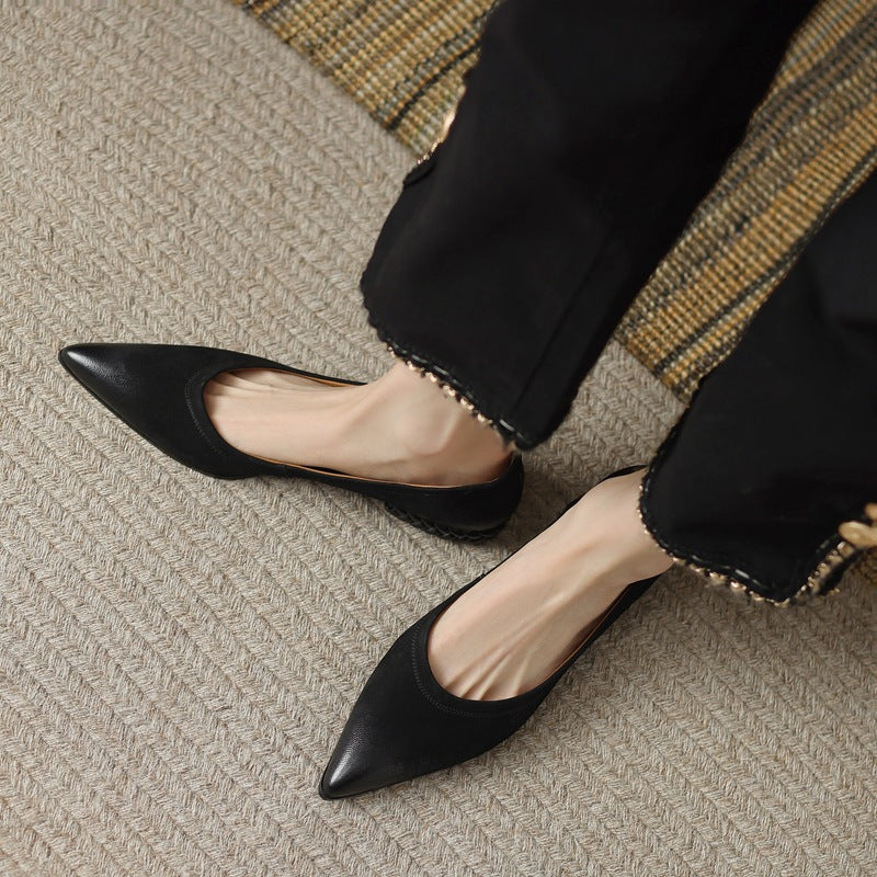 Retro Rub Pointed Toe Flats