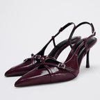 Jeans Stiletto Slingback Sandals
