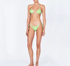 Print Pleated Bikini Swimsuit